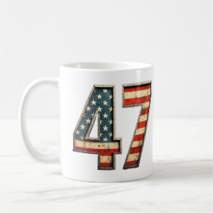 Trump 2024 Wahl 47 Sieg Gewinner 47. Kaffeetasse