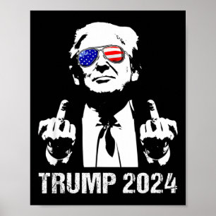 Trump 2024 Wahl Amerikanische Flagge Sungles Repub Poster