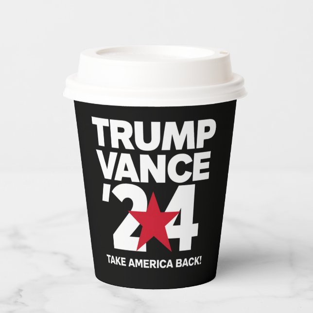 Trump 2024 Wahl Trump 2024 Pappbecher (Vorderseite)