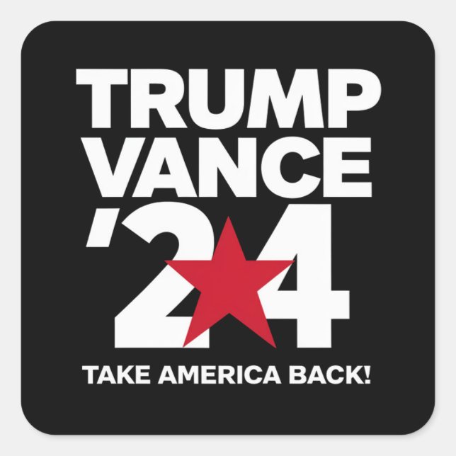 Trump 2024 Wahl Trump 2024 Quadratischer Aufkleber (Vorderseite)