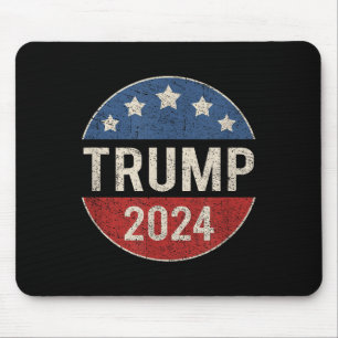 Trump 2024 Wahlkampfknopf zum Präsidenten gewählt Mousepad