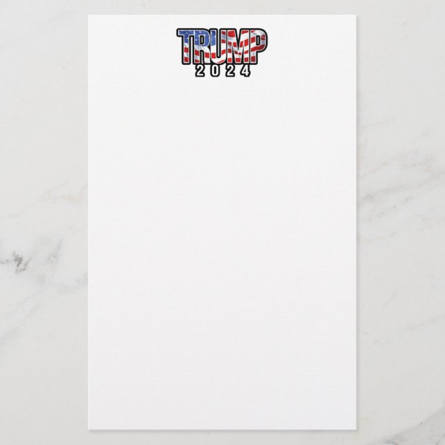 Trump 2024 Waving Flag Briefpapier (Vorderseite)