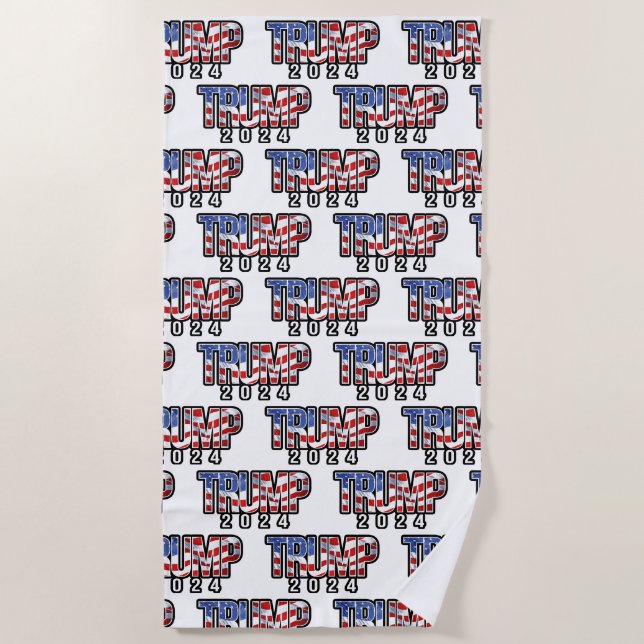 Trump 2024 Waving Flag Strandtuch (Vorderseite)