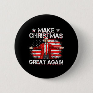 Trump 2024 Weihnachten wieder großartig machen Wit Button