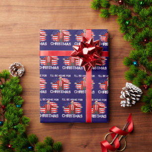 Trump 2024 werde ich für Christmas Blue Zuhause Geschenkpapier