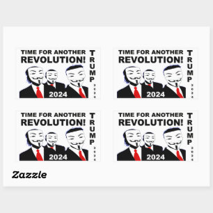 Trump 2024 Zeit für eine weitere Trump-Revolution! Rechteckiger Aufkleber