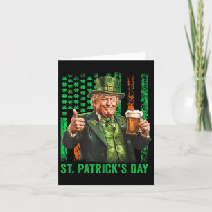 Trump 2025 American Flag Vintag St. Patricks Day Karte