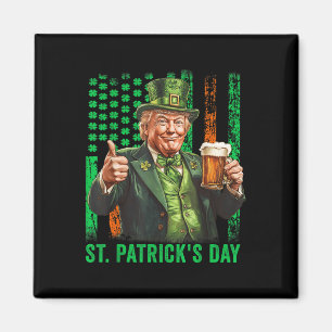Trump 2025 American Flag Vintag St. Patricks Day Magnet