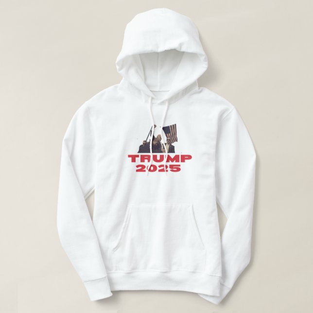 Trump 2025 Fett Patriotisches politisches Design Hoodie (Design vorne)