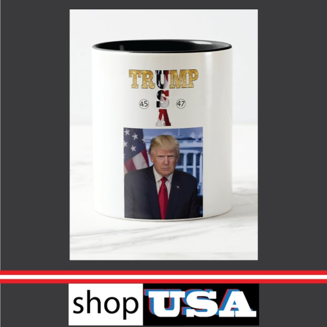 Trump 2025 Gold Portrait Tasse ☕ USA 45 47 (Von Creator hochgeladen)