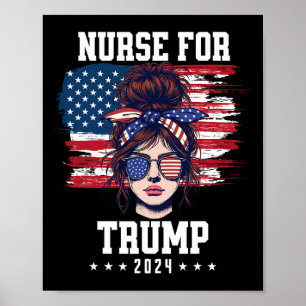 Trump 2025 Krankenschwester Unordentlicher Knoten Poster