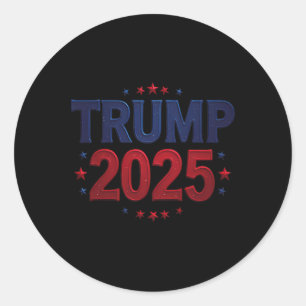 Trump 2025 Präsident 45 und 47 Retro Vintag 1 Runder Aufkleber