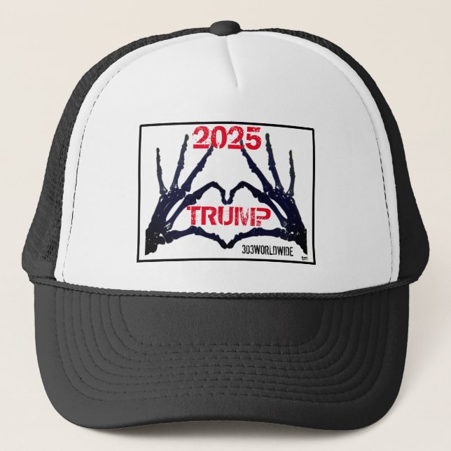 "TRUMP 2025" Skull-Hände T Truckerkappe (Vorderseite)