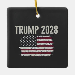 Trump 2028 Amerikanische Flagge Wahl Präsident Keramikornament