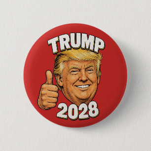 Trump 2028 Daumen Hoch Comic-Art Kampagne Button