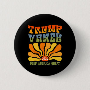 Trump 2028 Präsident Wiederwahl US Flag Trump Van Button