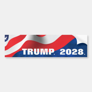 Trump 2028 Text mit Fahne Autoaufkleber