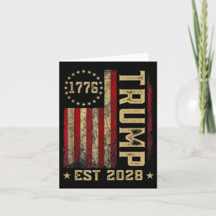 Trump 2028 Vote Donald Trump America Us Flag Vinta Karte