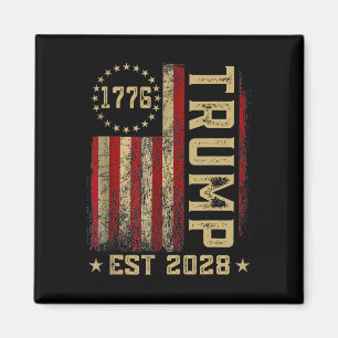 Trump 2028 Vote Donald Trump America Us Flag Vinta Magnet