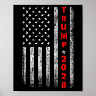 Trump 2028 Wähle Donald Trump Amerika Us Flagge Vi Poster