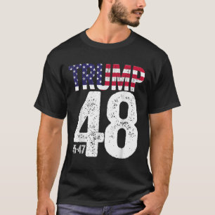 Trump 45-47-48 American Flag 2028 Präsident T-Shirt