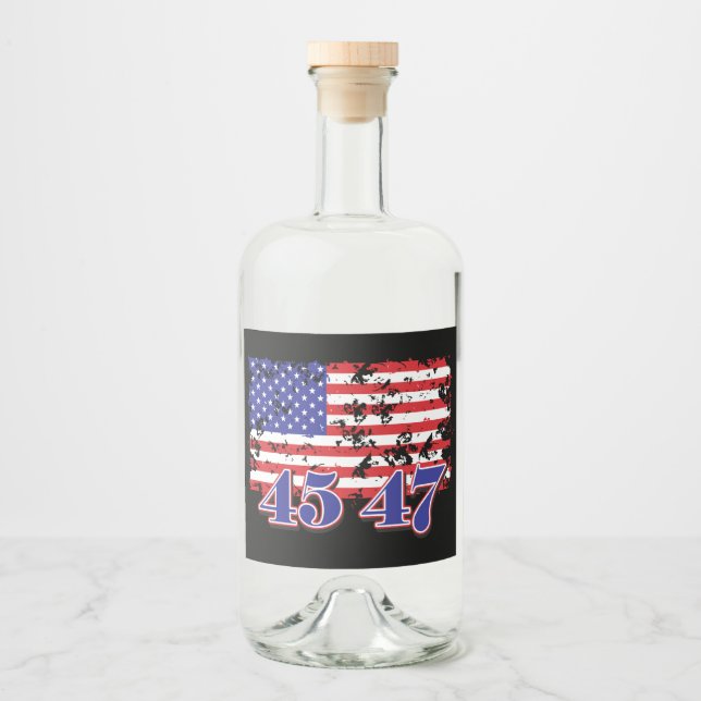 Trump 45 - 47 alkoholflaschenetikett (Vorderseite)