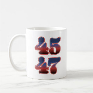 Trump 45 47 America 2024 Wahl 47. Präsident Kaffeetasse