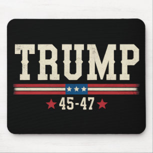 Trump 45 47 Amerikanische USA Flagge Retro Vintage Mousepad