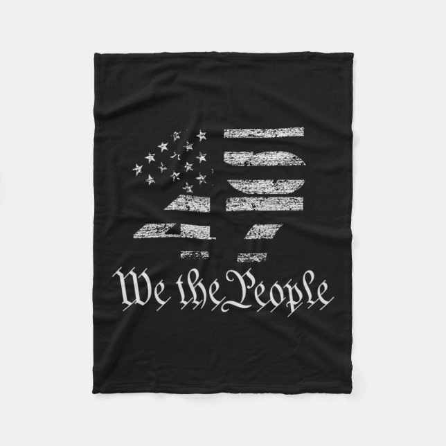 Trump 45-47 Flag 2024 Präsidentschaftswahl Fleecedecke (Vorderseite)