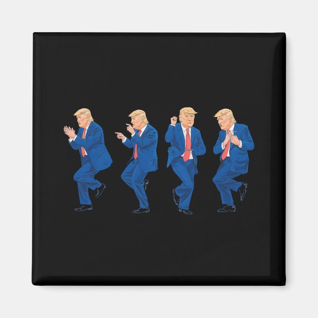 Trump 45 47 Funny Dance Dancing USA Präsident Magnet (Vorne)