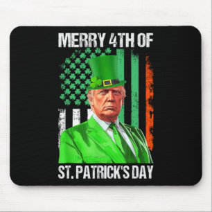 Trump 45 47 Leprechaun Hat Merry 4. von St Patrick Mousepad