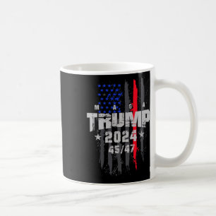 Trump 45-47 Mega US-Flagge 2025 Präsidentschaftswa Kaffeetasse