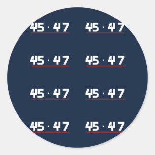 Trump 45 47 Navy Nummernmuster Runde Aufkleber