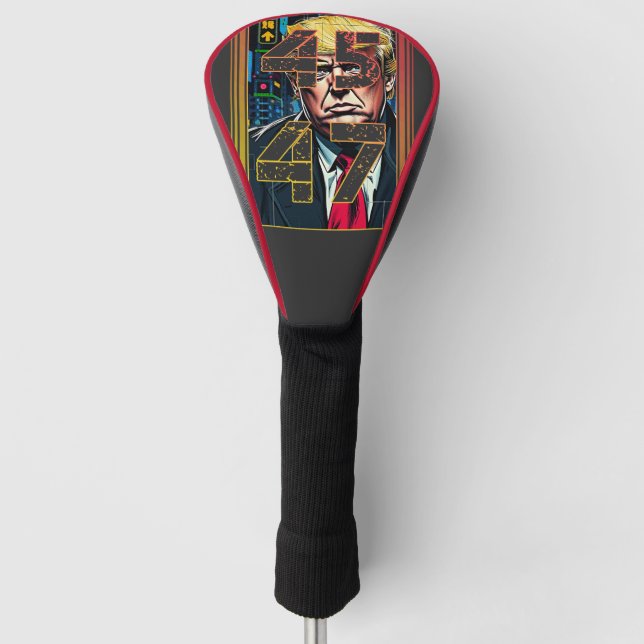 Trump 45 47 Pop Art Portrait Golf Headcover (Vorderseite)