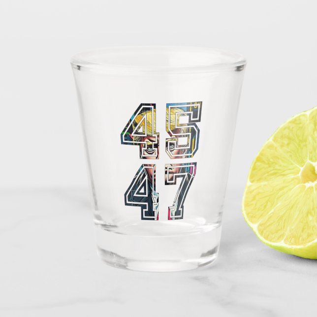 Trump 45 47 | Pop Art | Präsident der USA Schnapsglas (Vorderseite)