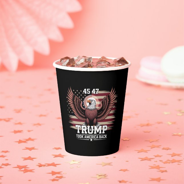 Trump 45. 47. Präsident Flag 2025 Adler Amerika Pappbecher (Insitu)