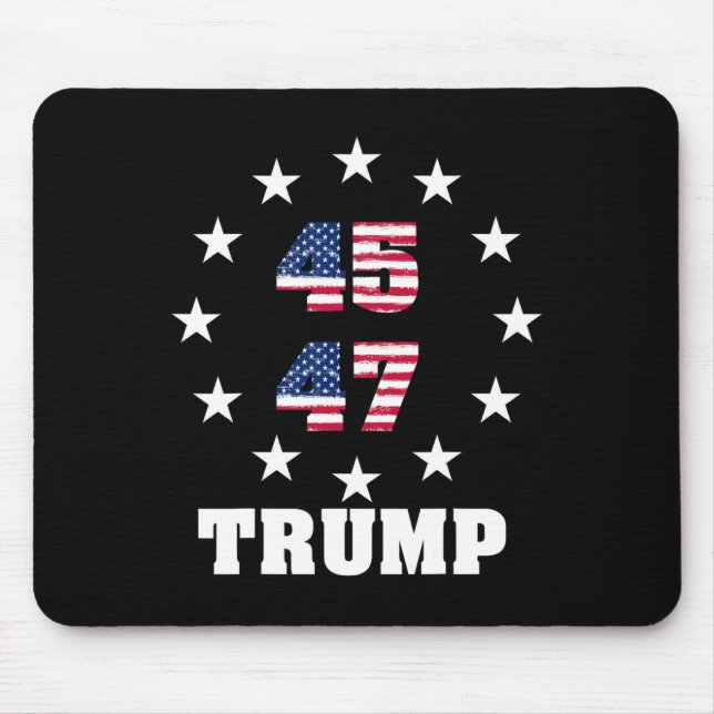 Trump 45 47 Präsident Flagge USA 2024 Gewinner 202 Mousepad (Vorne)