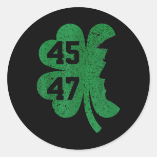 Trump 45 47 Präsident St. Patricks Day Kleeblatt L Runder Aufkleber