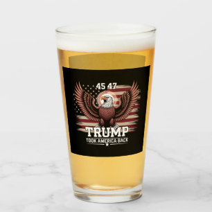 Trump 45. 47. Präsidentenflagge 2025 Adler Amerika Glas