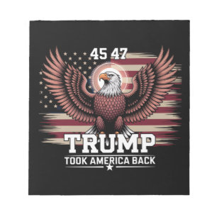 Trump 45. 47. Präsidentenflagge 2025 Adler Amerika Notizblock