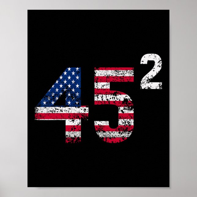 Trump 45 47 Shirt Frauen Trump 45 Squared 2025 USA Poster (Vorne)