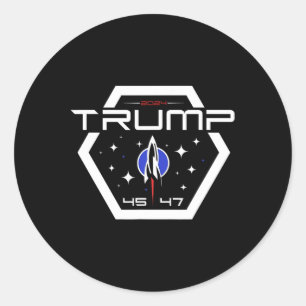 Trump 45 47 Trump Retro Futuristic Design Runder Aufkleber