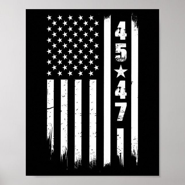 Trump 45 47 US-Flagge Poster (Vorne)