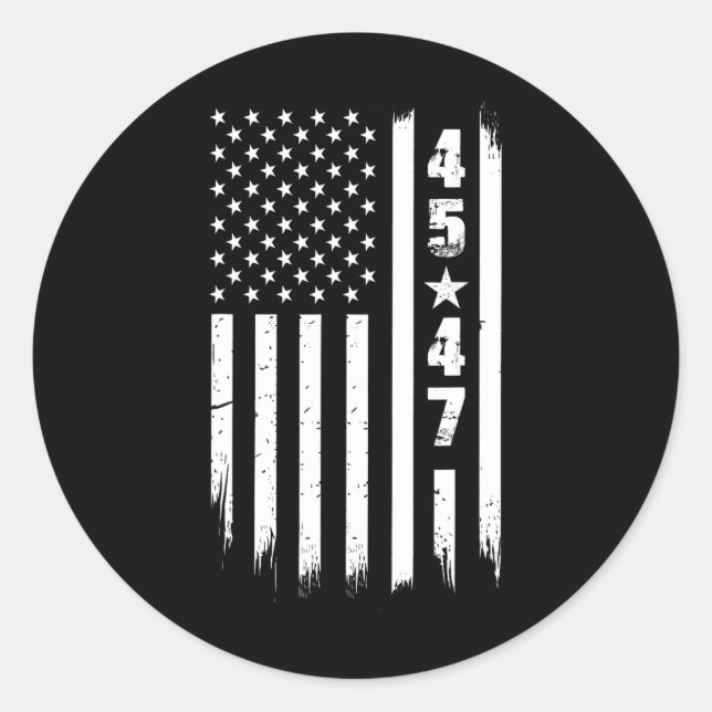 Trump 45 47 US-Flagge Runder Aufkleber (Vorderseite)