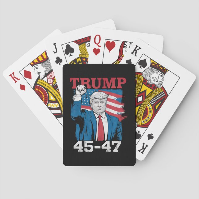 Trump 45 47 Vintag Retro USA Flag Spielkarten (Rückseite)