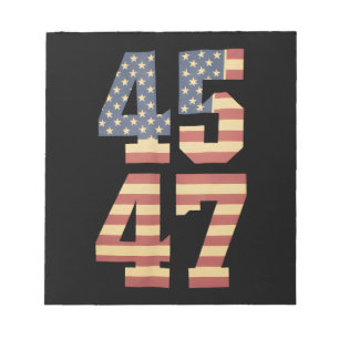 Trump 45 47 Vintage Amerika USA Flagge Notizblock