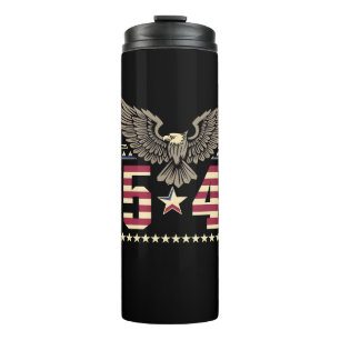 Trump 45 47 Vintage amerikanische Adlerflagge Thermosbecher
