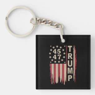 Trump 45 47 Vintage Retro Amerika USA-Flagge Schlüsselanhänger