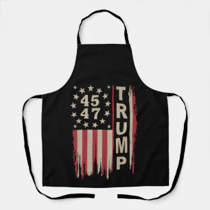 Trump 45 47 Vintage Retro Amerika USA-Flagge Schürze