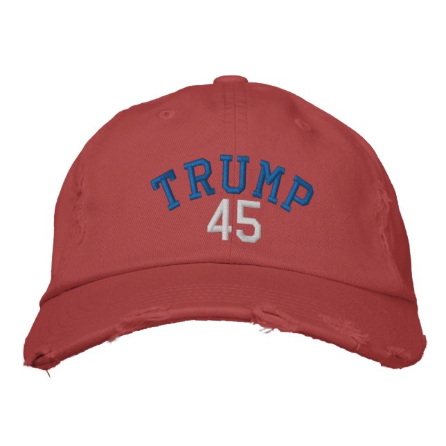 TRUMP 45 gestörte Chino Twill Cap Bestickte Kappe (Vorderseite)